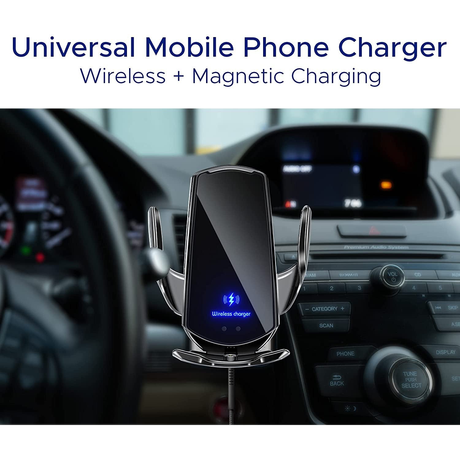 Car Charger Holder | Charging Dock Station compatible with Apple iPhone, Samsung, Android, Google Pixel