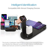 Thumbnail for 4-in-1 Multi Device Charging Dock Station Pad Apple iPhone Watch Google Pixel Qi Wireless Samsung