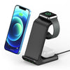 3-in-1 Charger Stand Multi Device Wireless Charging Dock Station compatible with Apple iPhone, Samsung, Android, iWatch, Airpods, Google Pixel