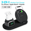 3-in-1 Multi Device Wireless Charging Dock Station compatible with Apple iPhone, Samsung, Android, iWatch, Airpods, Google Pixel