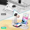 4-in-1 Multi Device Charging Dock Station Pad Apple iPhone Watch Google Pixel Qi Wireless Samsung