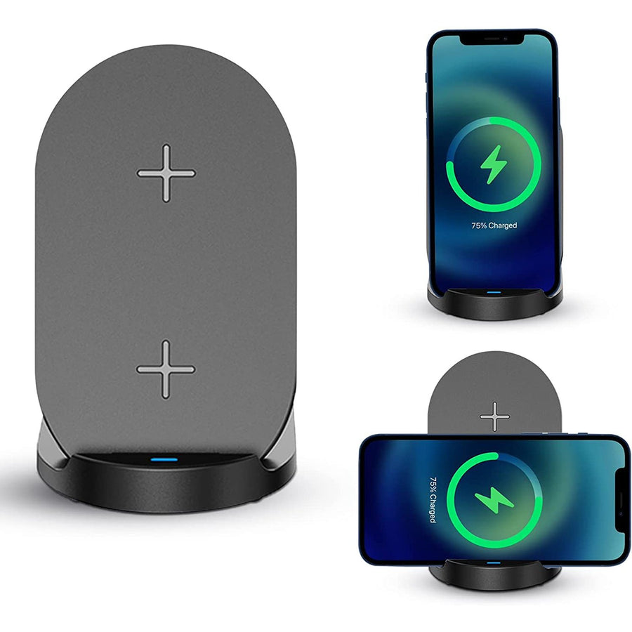 Fast Charging Folding Stand & Pad Wireless Charging Dock Station compatible with Apple iPhone, Samsung, Android, Google Pixel