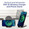 Fast Charging Folding Stand & Pad Wireless Charging Dock Station compatible with Apple iPhone, Samsung, Android, Google Pixel