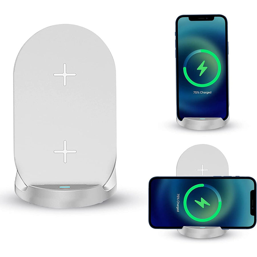 Fast Charging Folding Stand & Pad Wireless Charging Dock Station compatible with Apple iPhone, Samsung, Android, Google Pixel